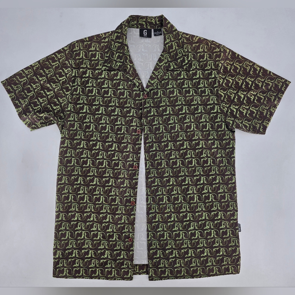 Guess Green and‎ Brown Casual Shirt for Effortless Style